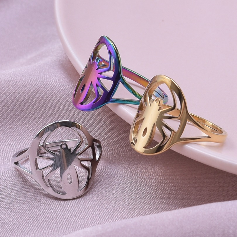 Streetwear Cool Style Spider Stainless Steel Unisex Rings display picture 6