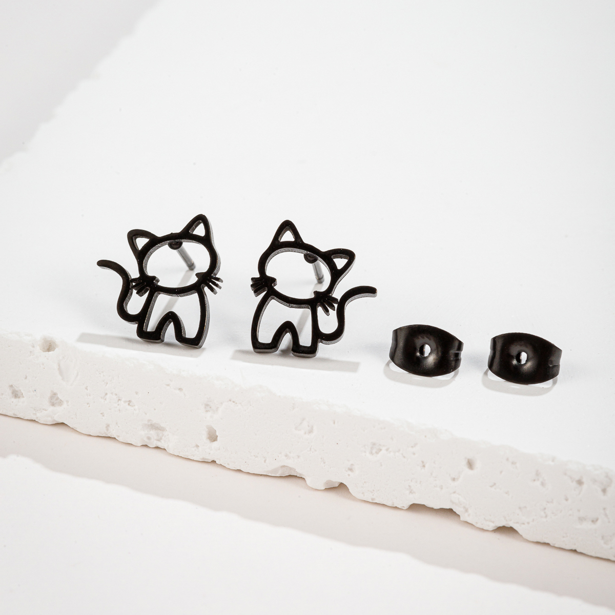 1 Pair Cute Sweet Animal Polishing Plating Stainless Steel 18k Gold Plated Ear Studs display picture 2