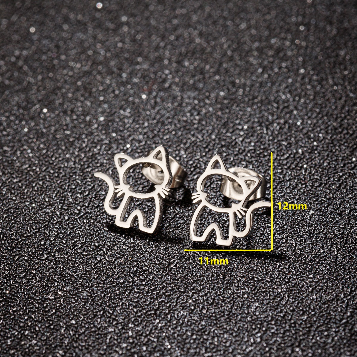 1 Pair Cute Sweet Animal Polishing Plating Stainless Steel 18k Gold Plated Ear Studs display picture 1