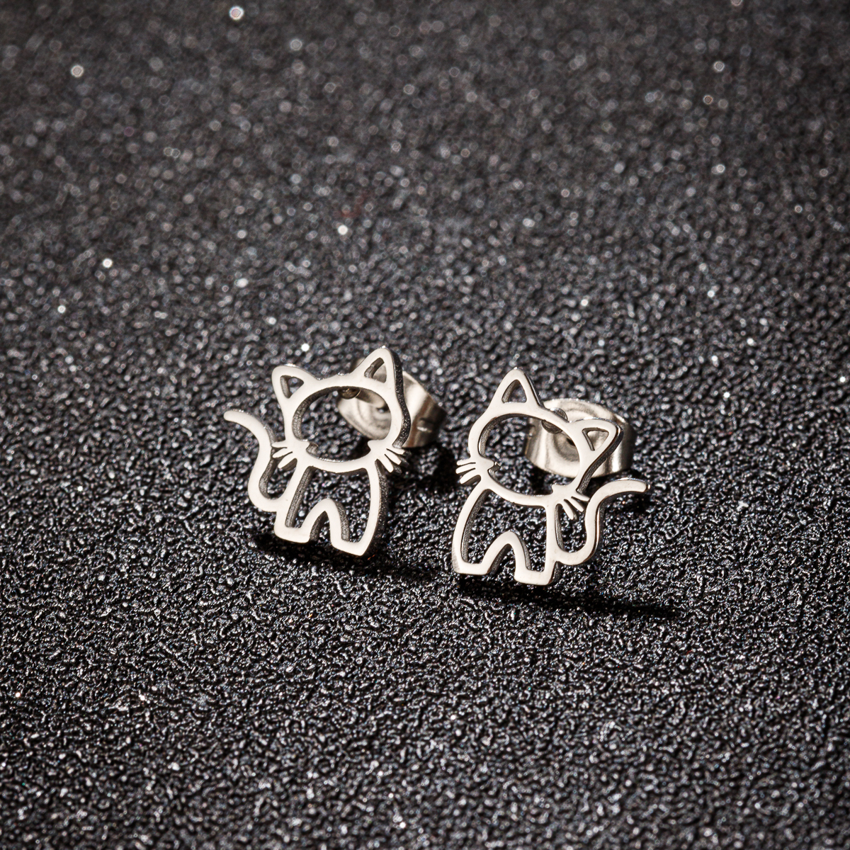 1 Pair Cute Sweet Animal Polishing Plating Stainless Steel 18k Gold Plated Ear Studs display picture 7