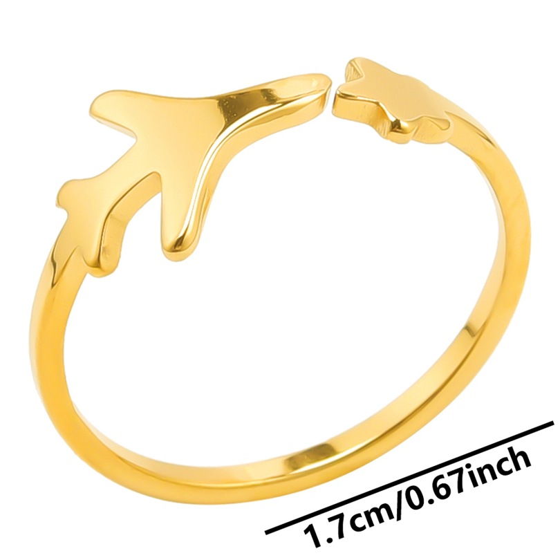Basic Simple Style Airplane Stainless Steel Unisex Open Rings display picture 8