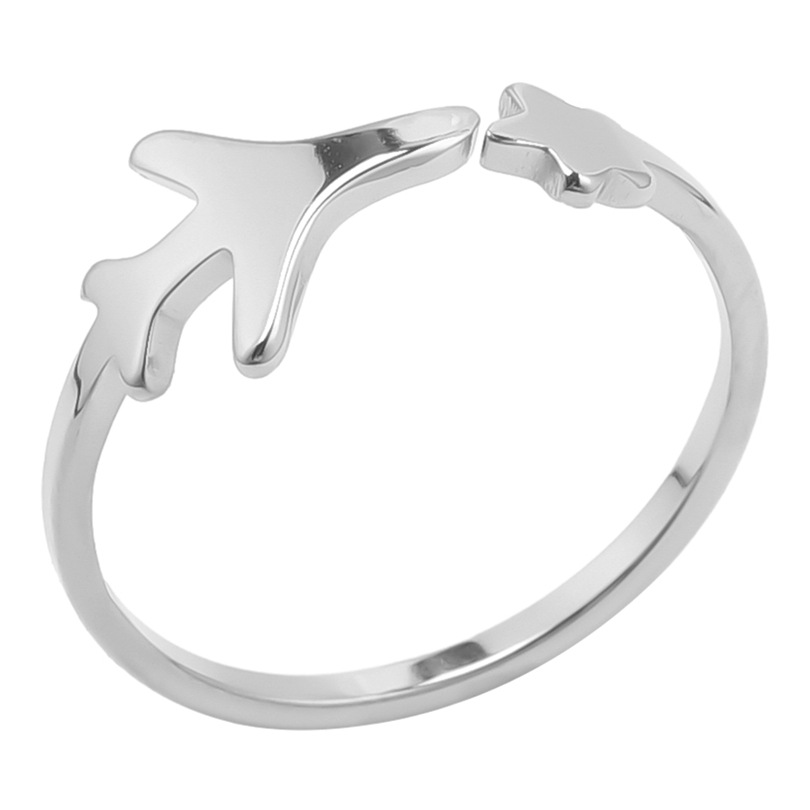 Basic Simple Style Airplane Stainless Steel Unisex Open Rings display picture 13