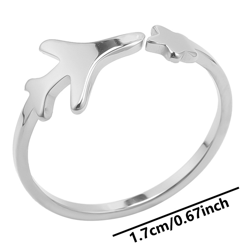 Basic Simple Style Airplane Stainless Steel Unisex Open Rings display picture 14