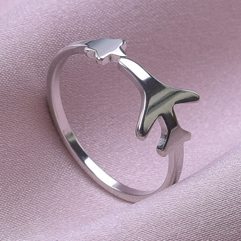 Basic Simple Style Airplane Stainless Steel Unisex Open Rings display picture 15