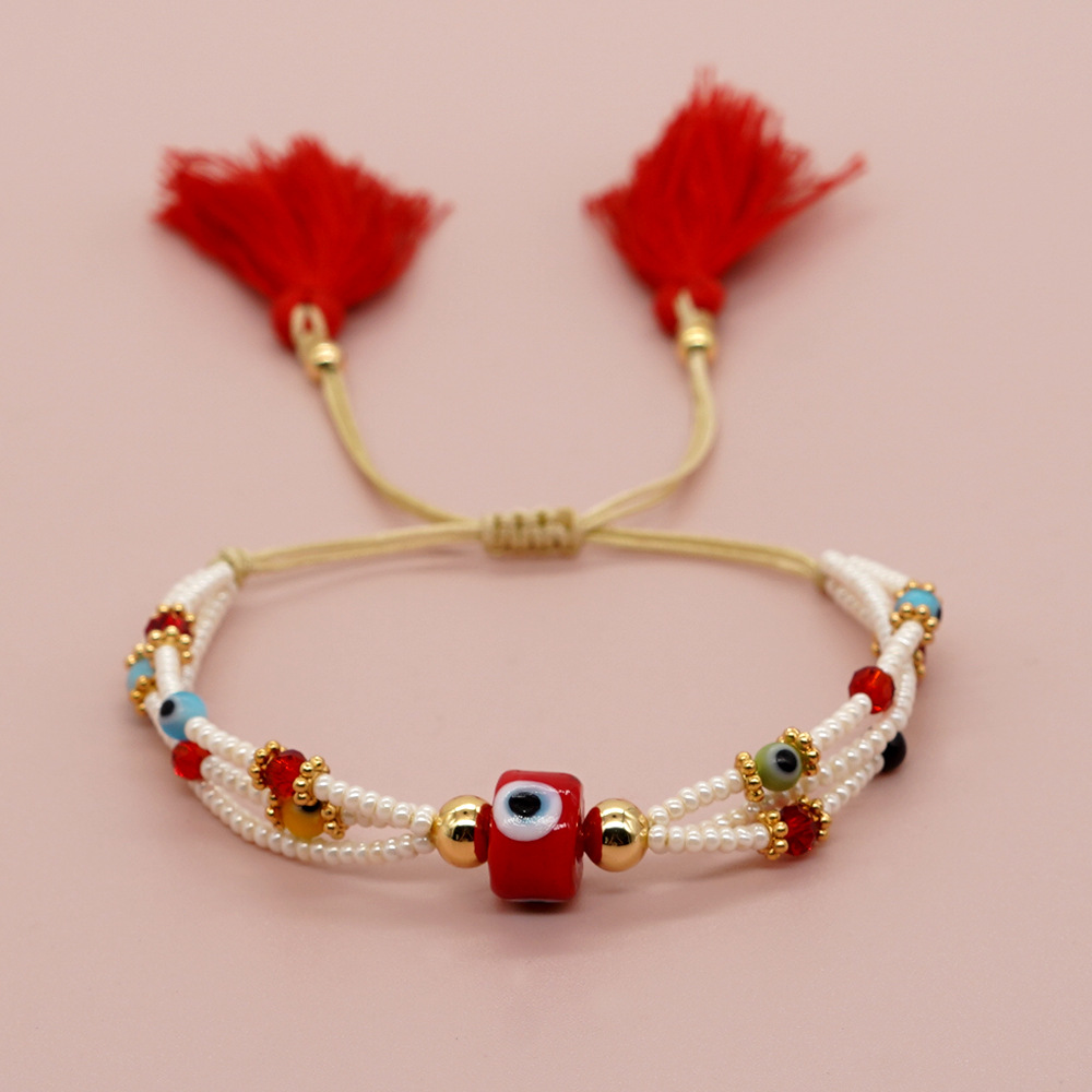 Basic Bohemian Modern Style Geometric Devil's Eye Glass/colored Glaze Women's Bracelets display picture 3