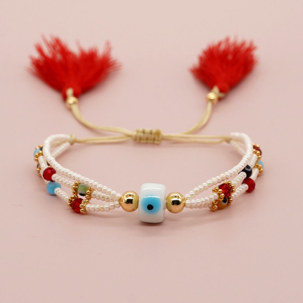 Basic Bohemian Modern Style Geometric Devil's Eye Glass/colored Glaze Women's Bracelets display picture 4