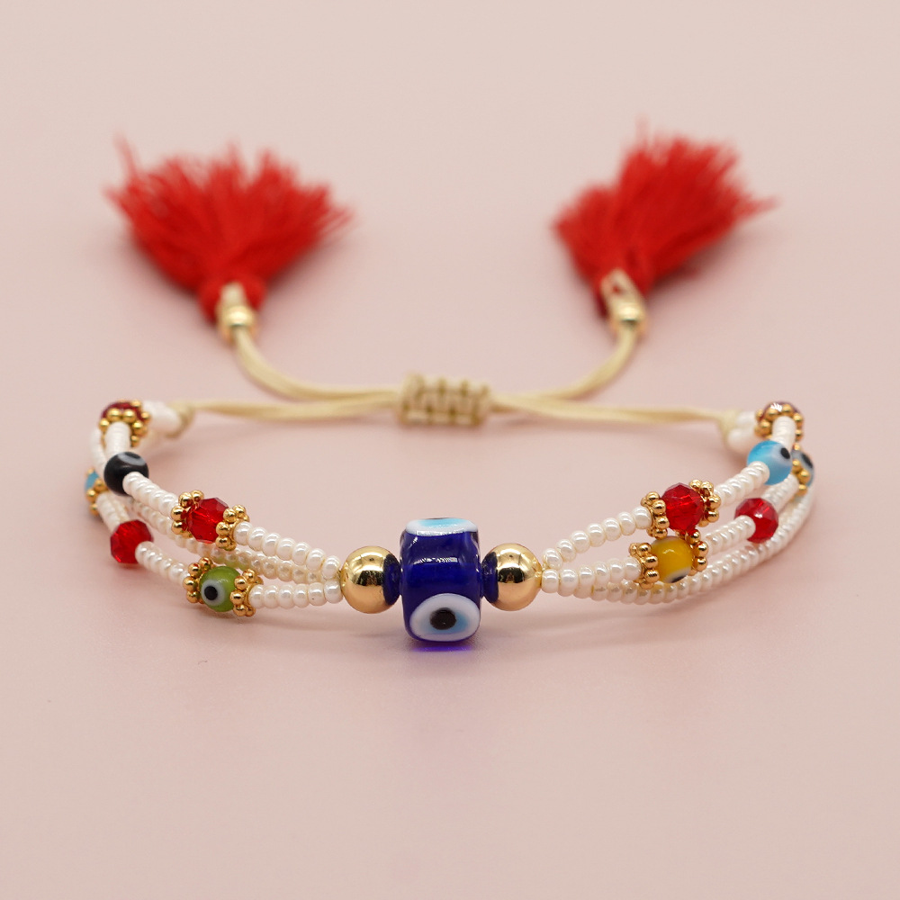 Basic Bohemian Modern Style Geometric Devil's Eye Glass/colored Glaze Women's Bracelets display picture 5