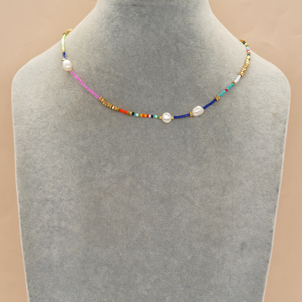 Bohemian Geometric Mixed Materials Mother Pearl Shellfish Women's Necklace display picture 3