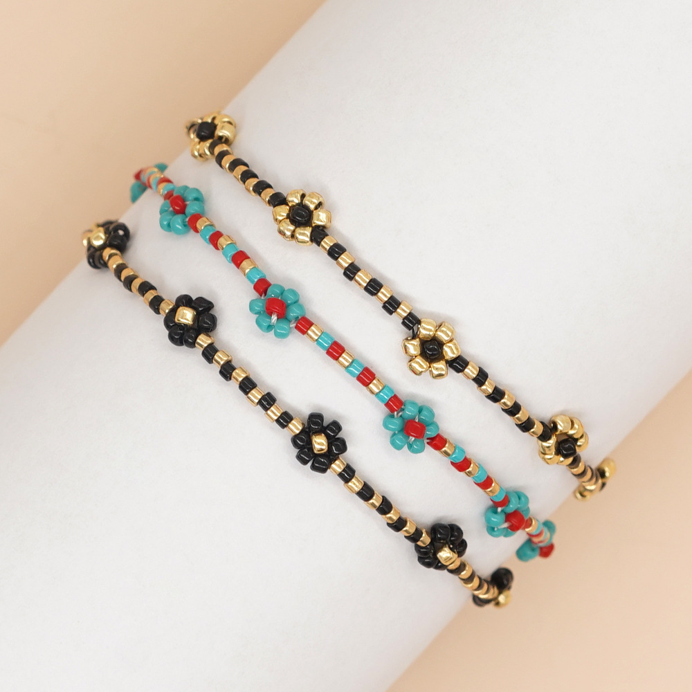 Simple Style Flower Seed Bead Wholesale Drawstring Bracelets display picture 3