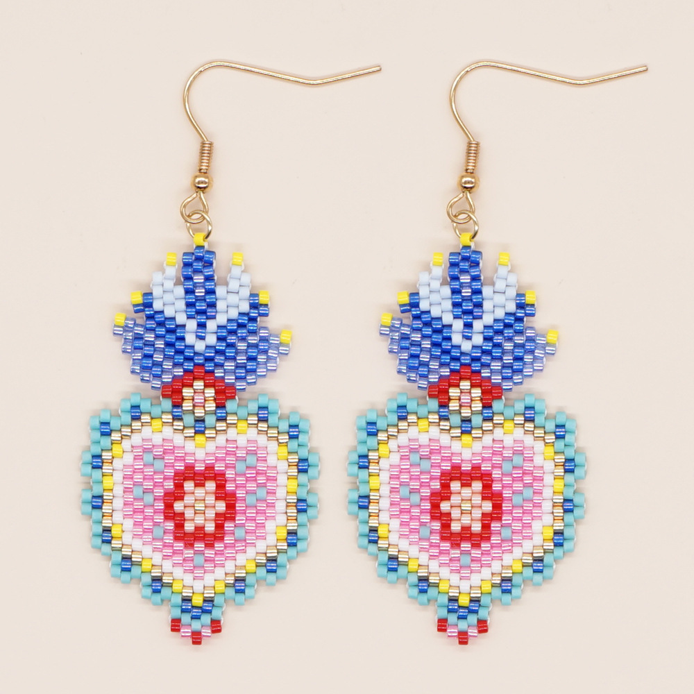 Wholesale Jewelry Ethnic Style Flower Seed Bead Drop Earrings display picture 2