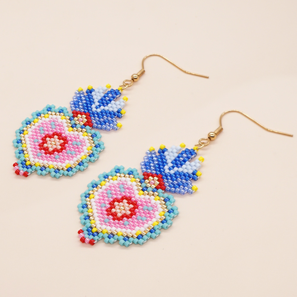 Wholesale Jewelry Ethnic Style Flower Seed Bead Drop Earrings display picture 4