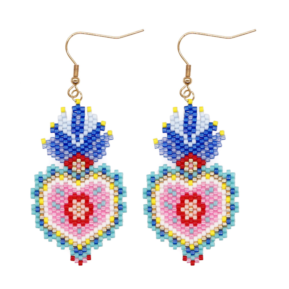 Wholesale Jewelry Ethnic Style Flower Seed Bead Drop Earrings display picture 7