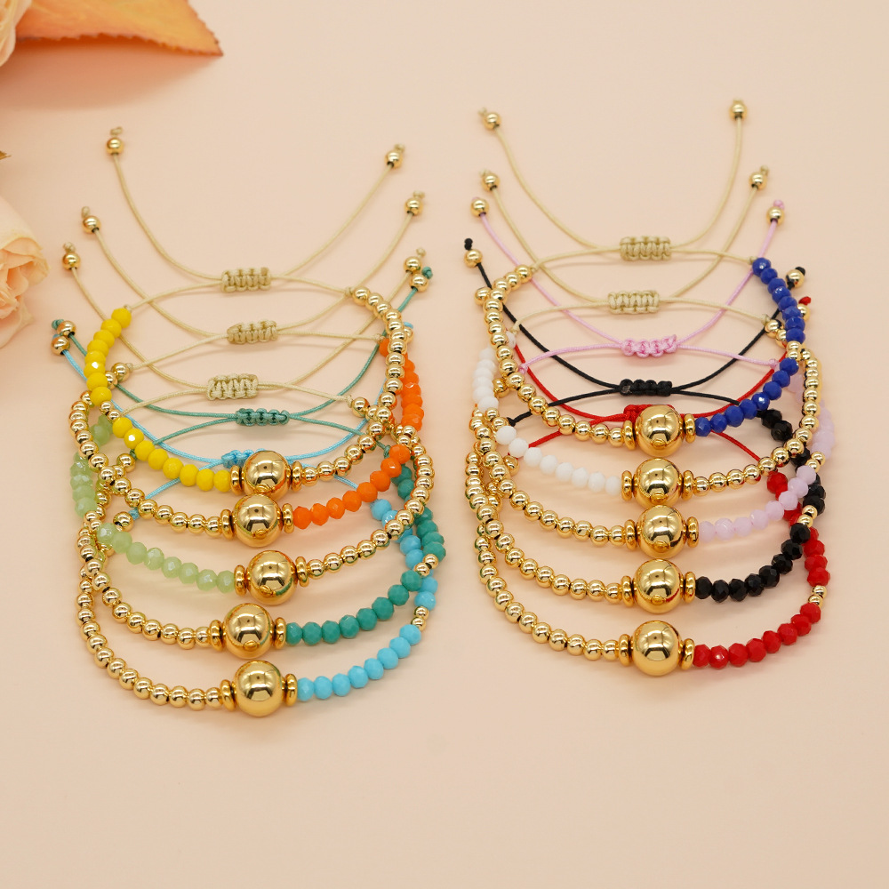 Bohemian Color Block Artificial Crystal Beaded Handmade Unisex Bracelets display picture 2