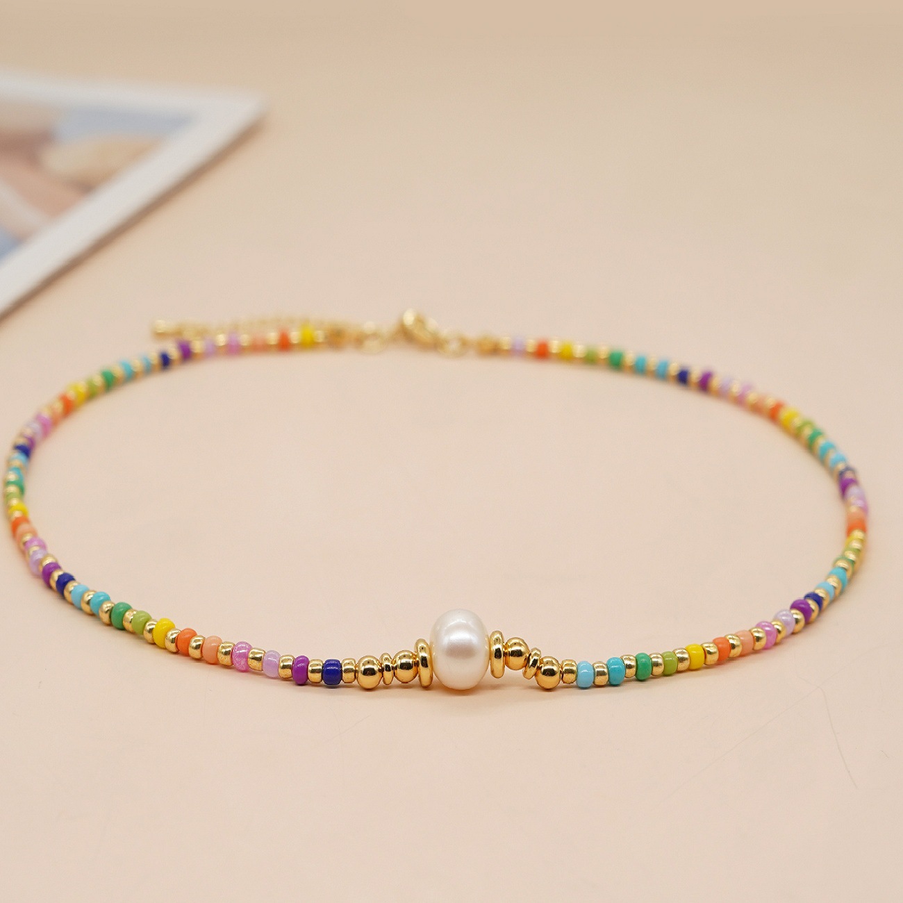 Vacation Multicolor Freshwater Pearl Seed Bead Beaded Necklace display picture 4