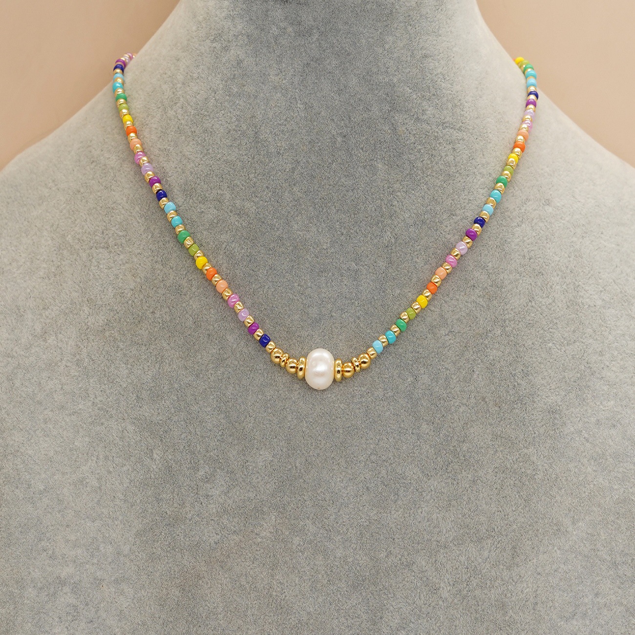Vacation Multicolor Freshwater Pearl Seed Bead Beaded Necklace display picture 5