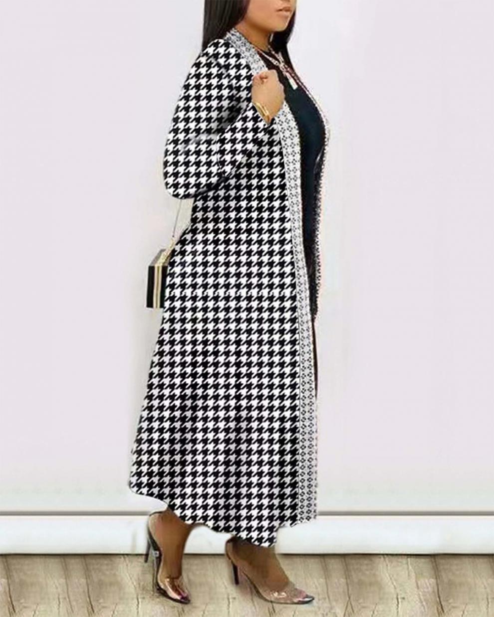 Women's Casual Printing Placket Coat display picture 7