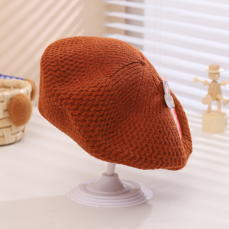 Children Unisex Cute Sweet Solid Color Knitted Beret Hat display picture 5