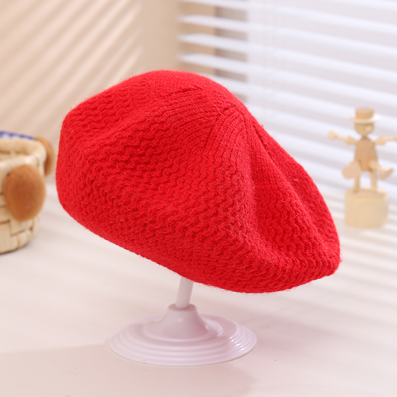Children Unisex Cute Sweet Solid Color Knitted Beret Hat display picture 4