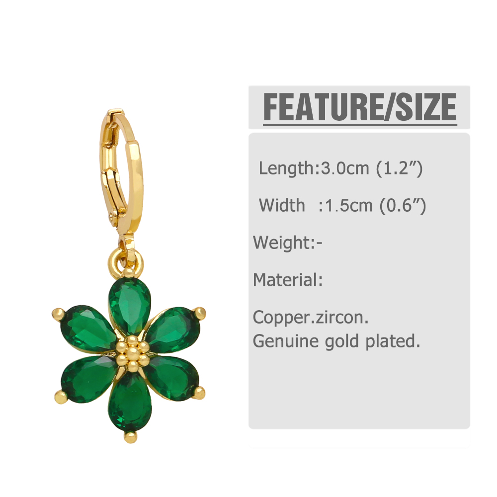 1 Pair Simple Style Flower Daisy Plating Inlay Copper Zircon 18k Gold Plated Drop Earrings display picture 1