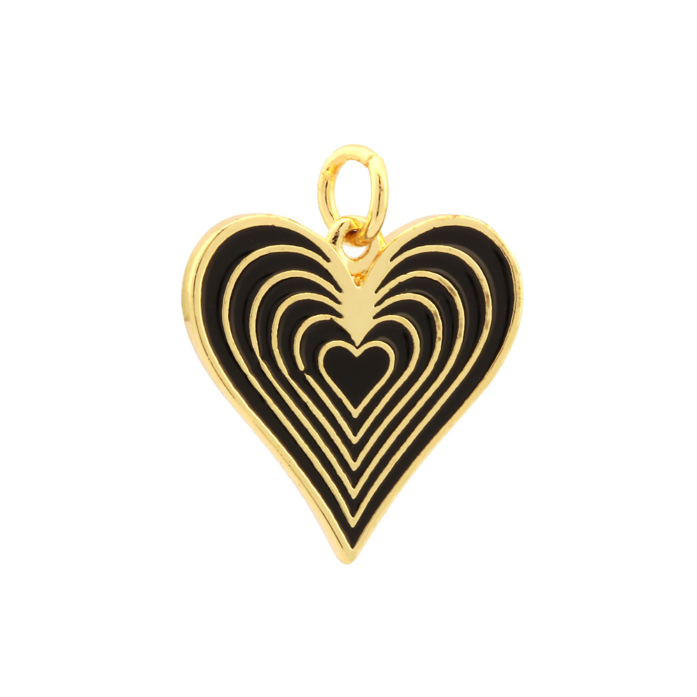 Ig Style Sweet Heart Shape Copper Enamel Plating 18k Gold Plated Jewelry Accessories display picture 4