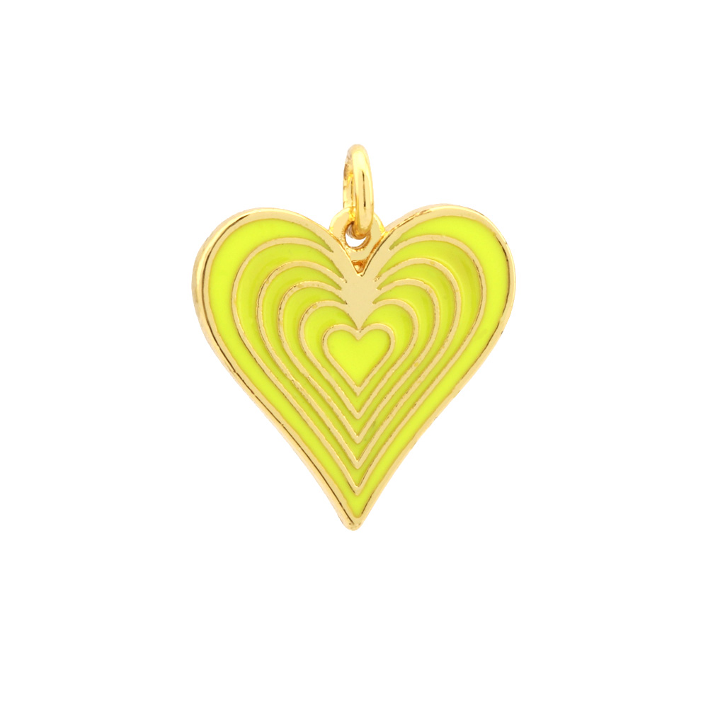 Ig Style Sweet Heart Shape Copper Enamel Plating 18k Gold Plated Jewelry Accessories display picture 8
