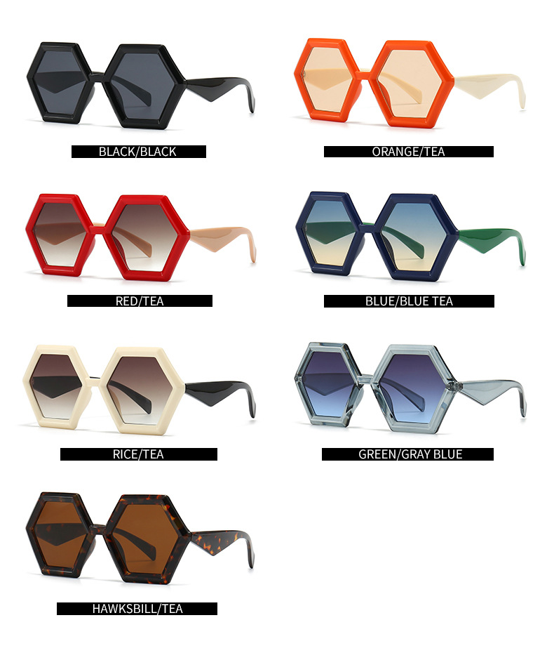 Streetwear Solid Color Pc Polygon Full Frame Glasses display picture 4