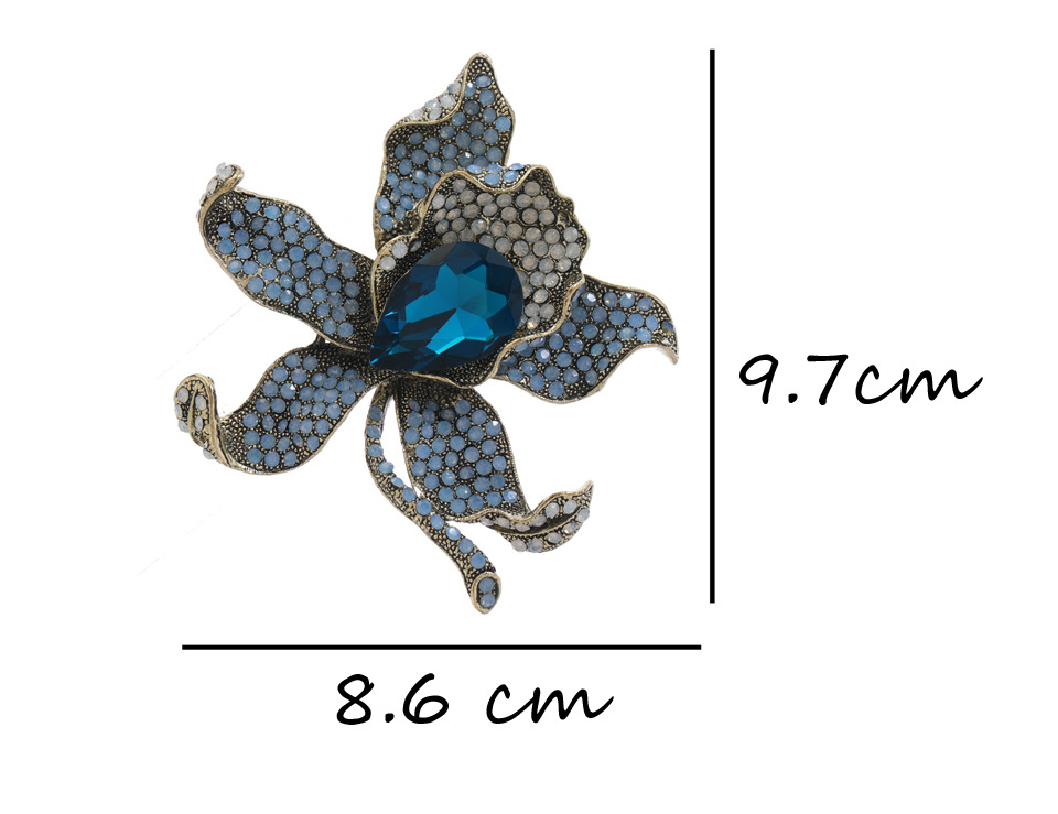 Retro Flower Alloy Inlay Rhinestones Women's Brooches display picture 1