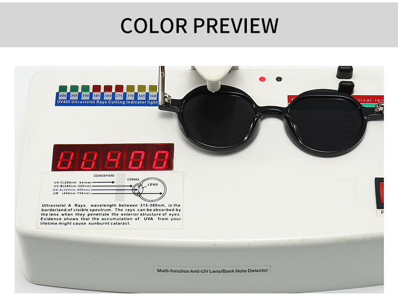 Retro Solid Color Pc Round Frame Full Frame Glasses display picture 3