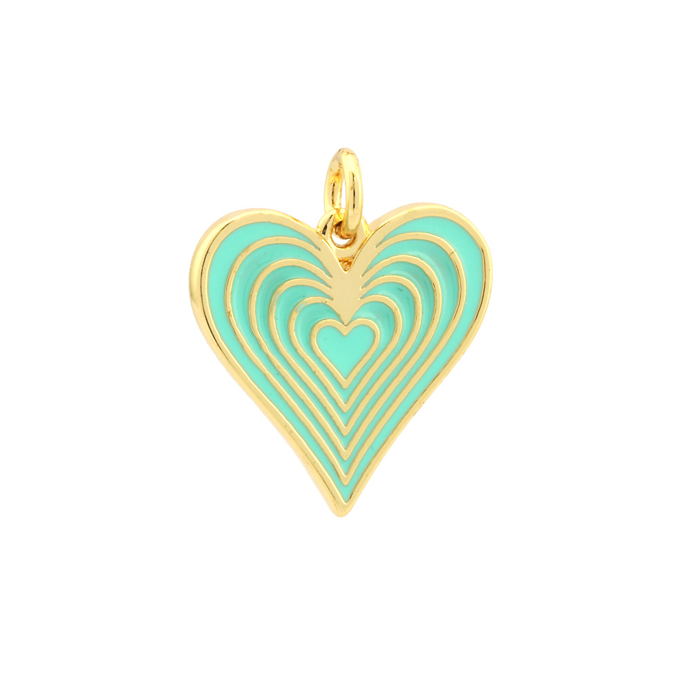 Ig Style Sweet Heart Shape Copper Enamel Plating 18k Gold Plated Jewelry Accessories display picture 13