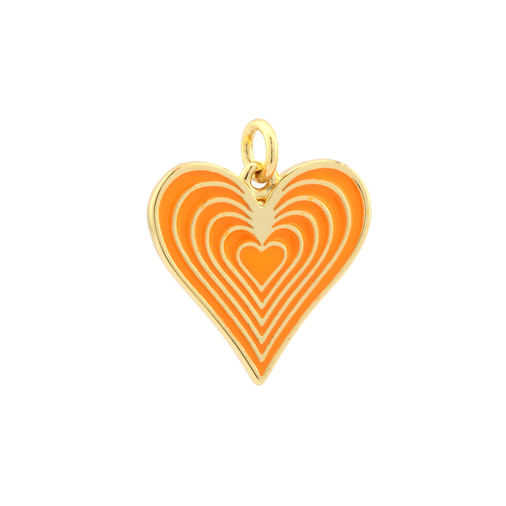Ig Style Sweet Heart Shape Copper Enamel Plating 18k Gold Plated Jewelry Accessories display picture 12