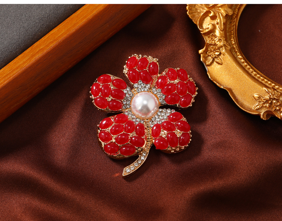 Rétro Fleur Alliage Incruster Strass Femmes Corsage display picture 6