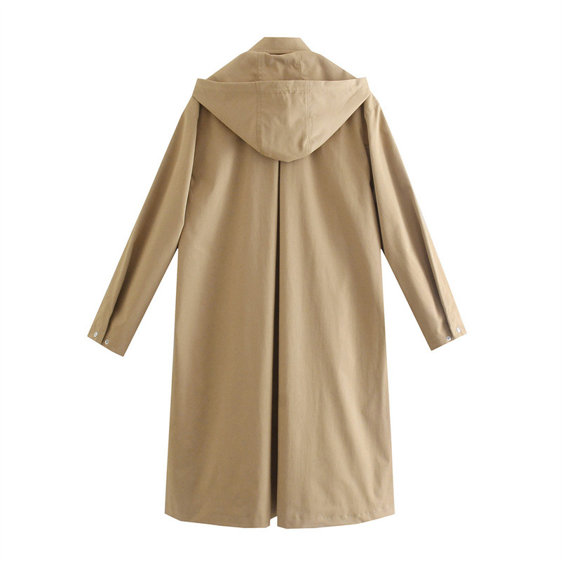Women's Casual Solid Color Pocket Single Breasted Coat Trench Coat display picture 2