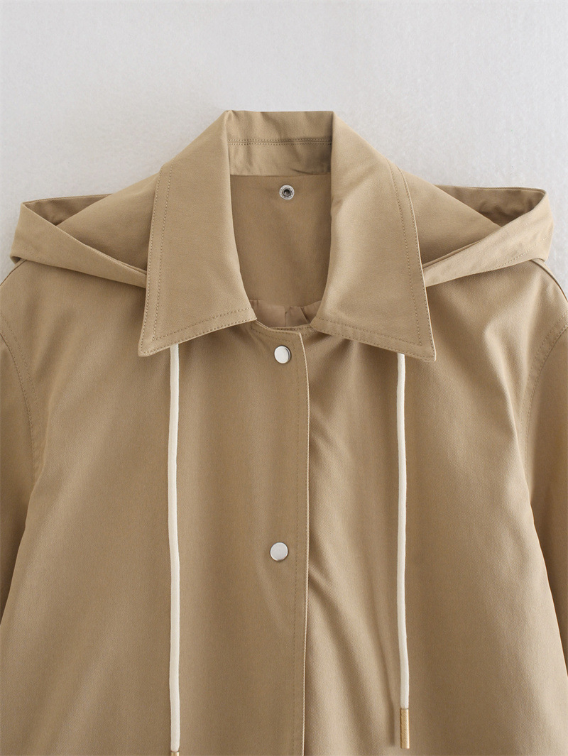 Women's Casual Solid Color Pocket Single Breasted Coat Trench Coat display picture 3