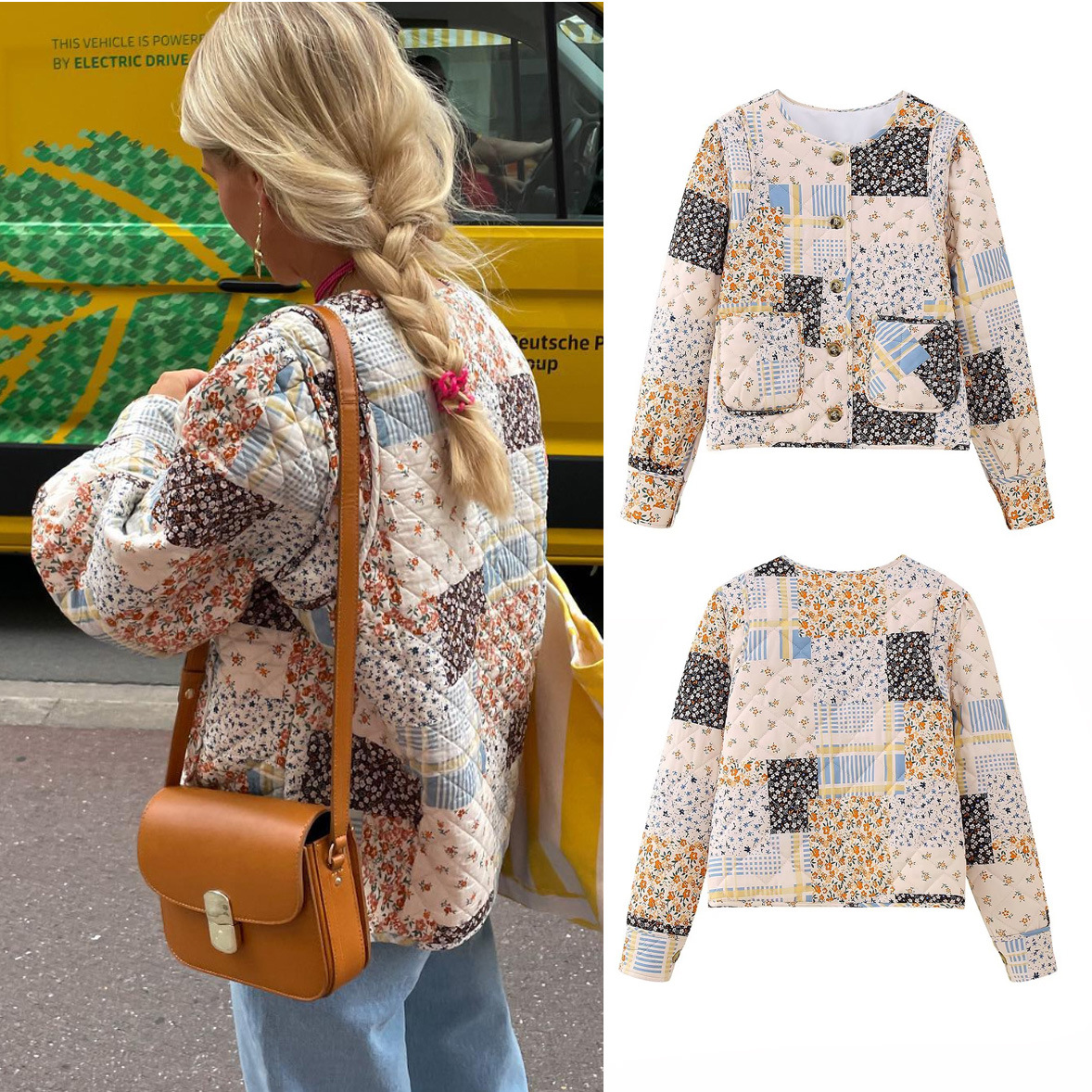 Women's Casual Flower Single Breasted Coat Cotton Clothes display picture 1
