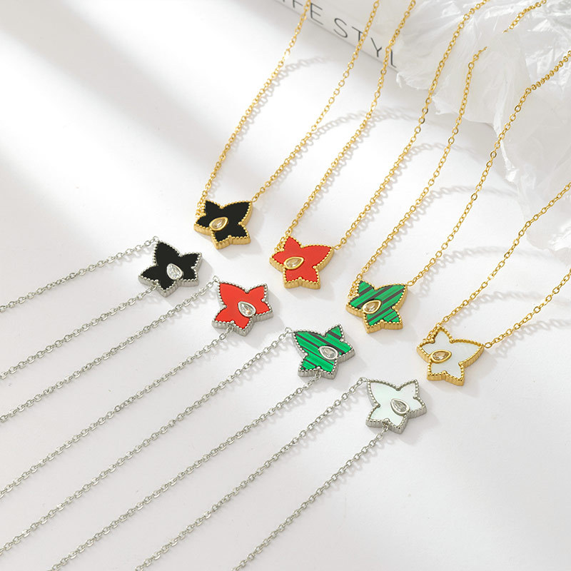 Simple Style Star Stainless Steel Plating Inlay Acrylic Shell Gold Plated Pendant Necklace display picture 11