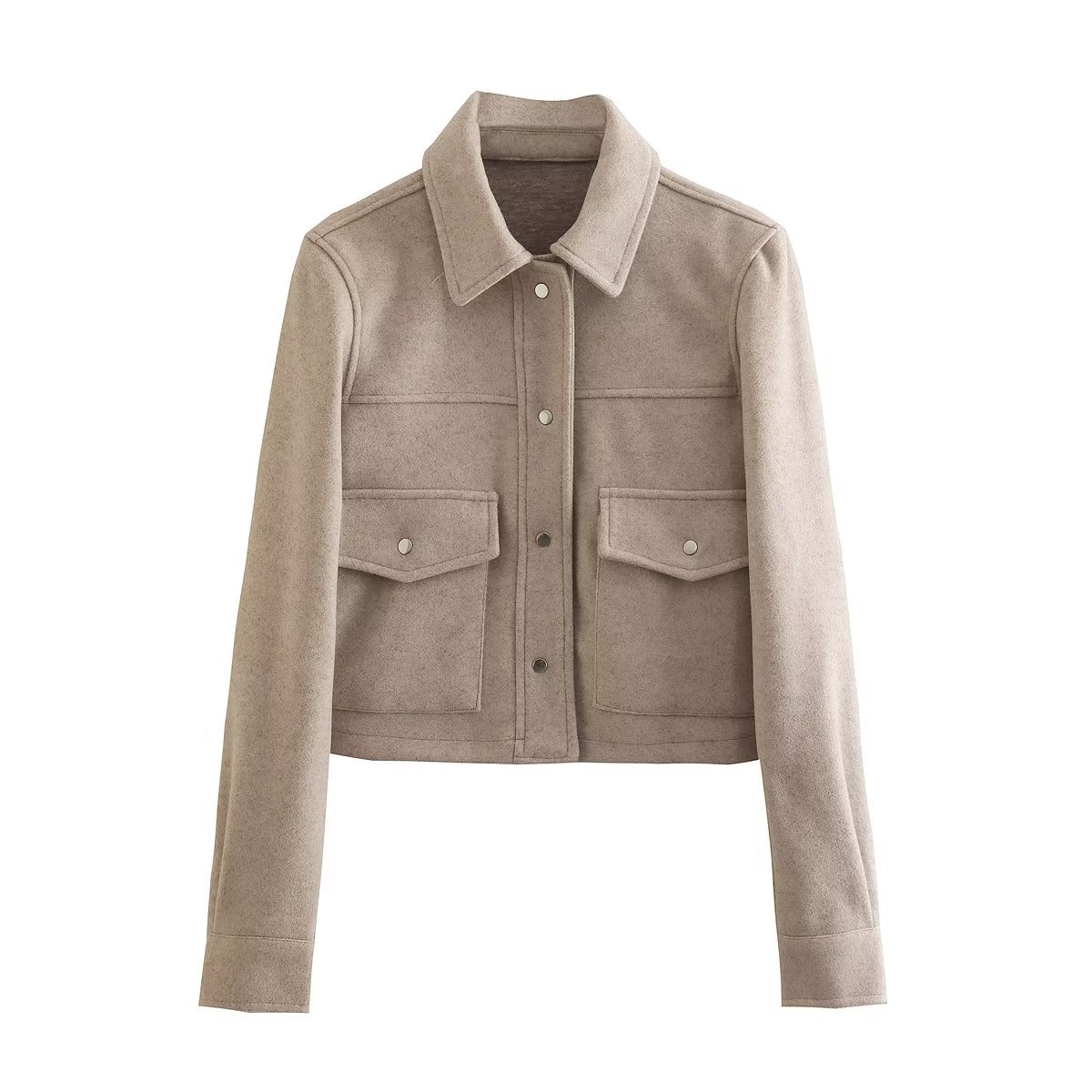 Women's Casual Solid Color Pocket Single Breasted Coat Woolen Coat display picture 3