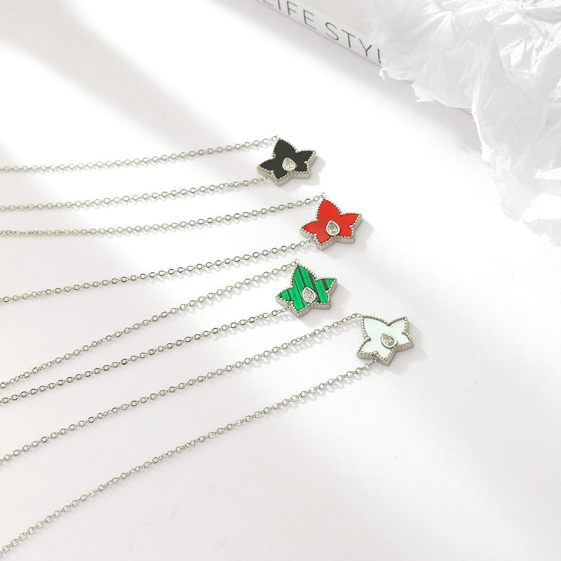 Style Simple Star Acier Inoxydable Placage Incruster Acrylique Coquille Plaqué Or Pendentif display picture 5