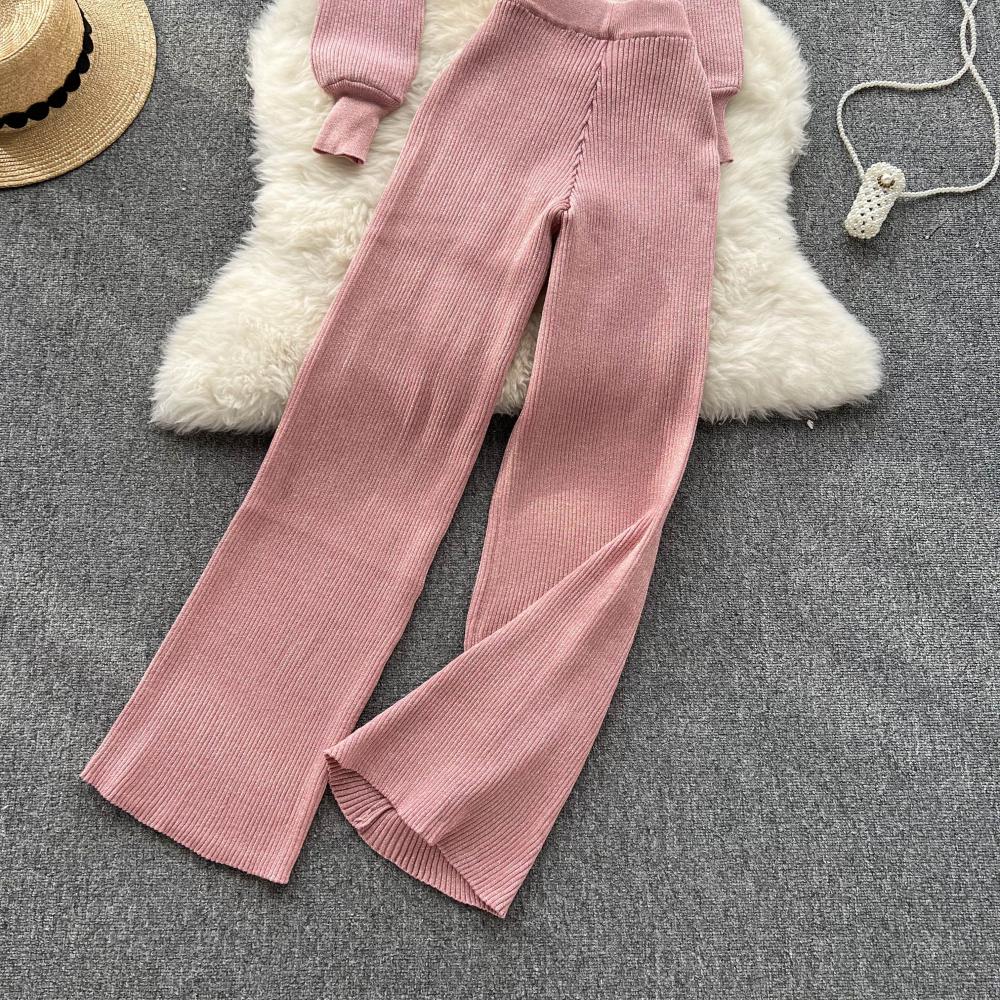 Date Street Women's Sexy Solid Color Spandex Polyester Knit Pants Sets Pants Sets display picture 4