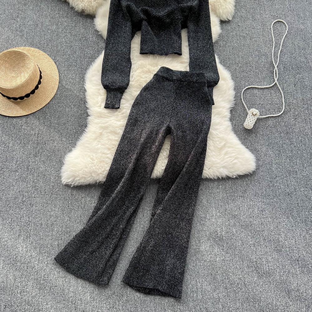 Date Street Women's Sexy Solid Color Spandex Polyester Knit Pants Sets Pants Sets display picture 7