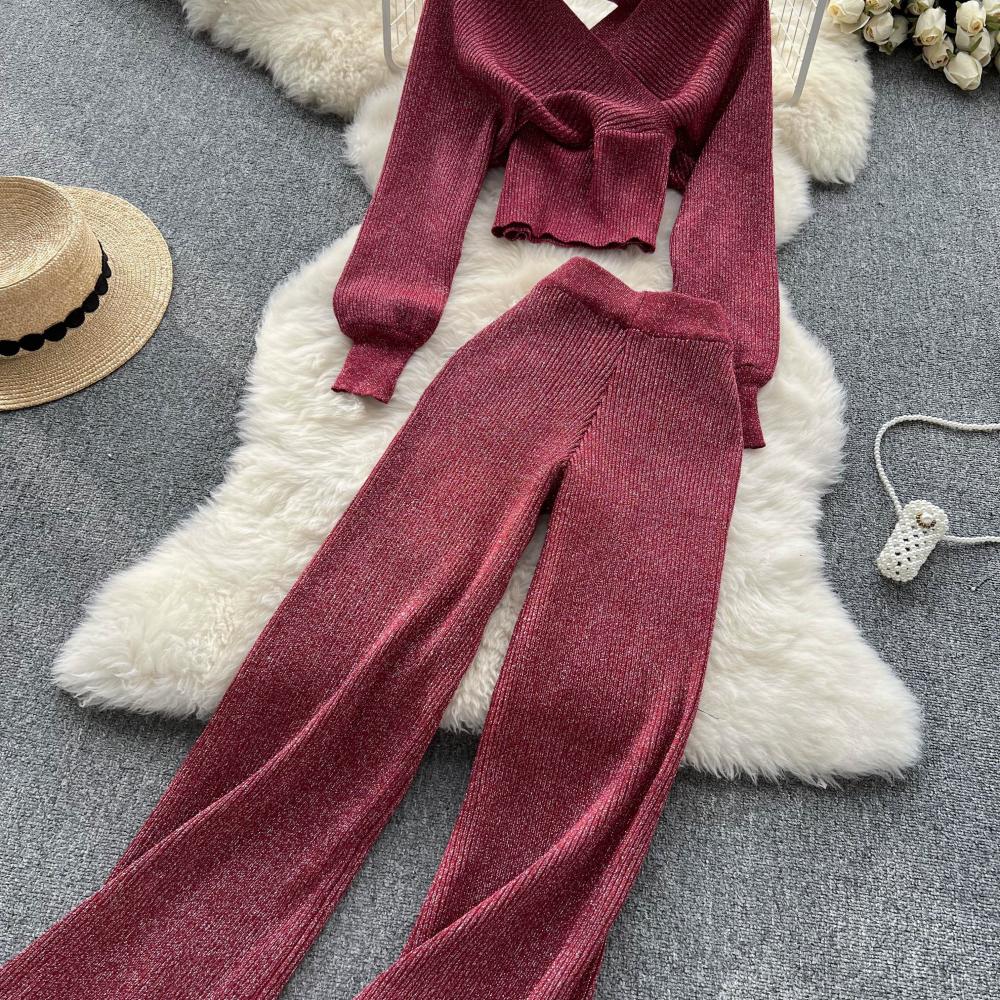 Date Street Women's Sexy Solid Color Spandex Polyester Knit Pants Sets Pants Sets display picture 5