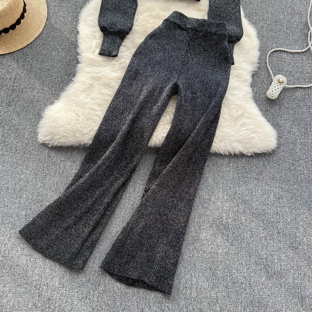 Date Street Women's Sexy Solid Color Spandex Polyester Knit Pants Sets Pants Sets display picture 6