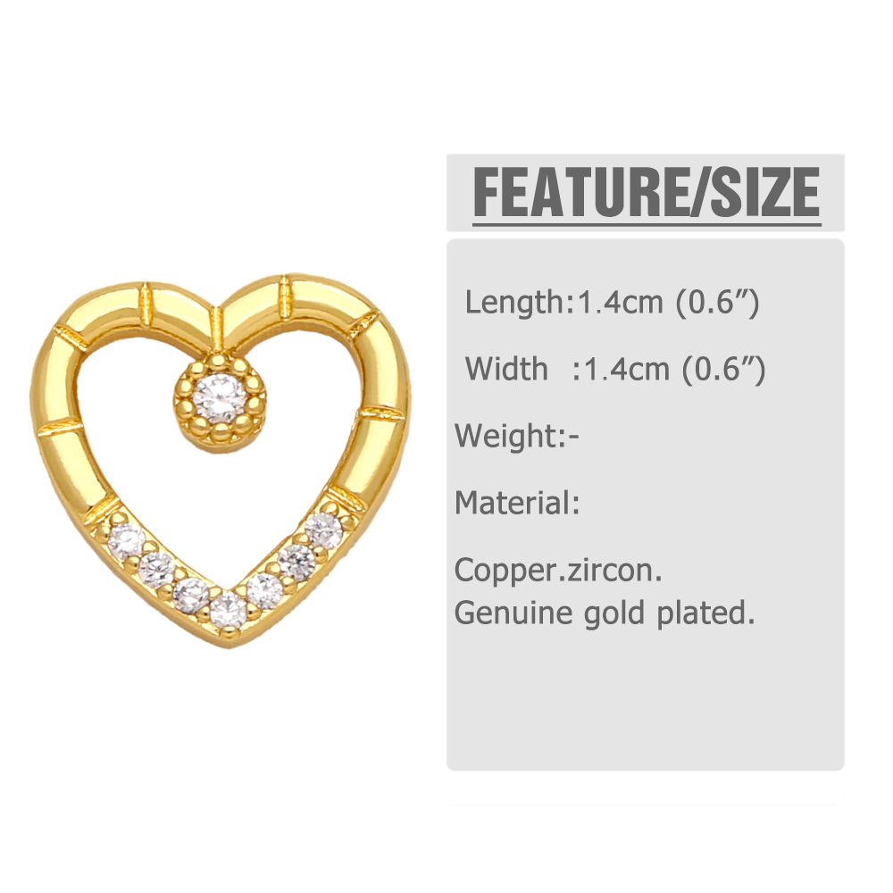 1 Pair Simple Style Star Heart Shape Pineapple Plating Inlay Copper Zircon 18k Gold Plated Ear Studs display picture 1