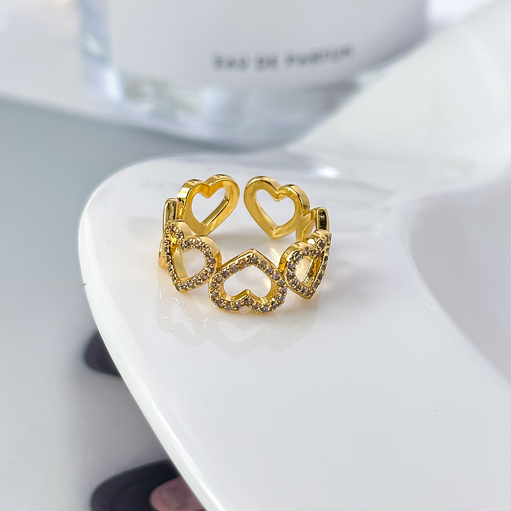 Simple Style Heart Shape Zircon Alloy Wholesale Rings display picture 2