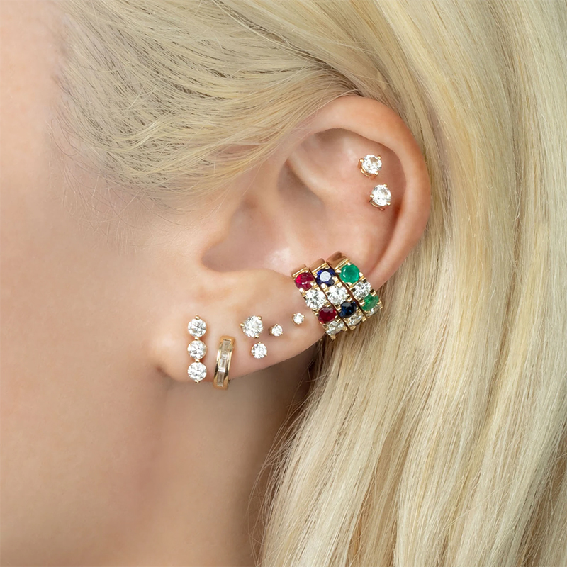 1 Pair Simple Style Round Plating Inlay Copper Zircon Gold Plated Ear Cuffs display picture 2