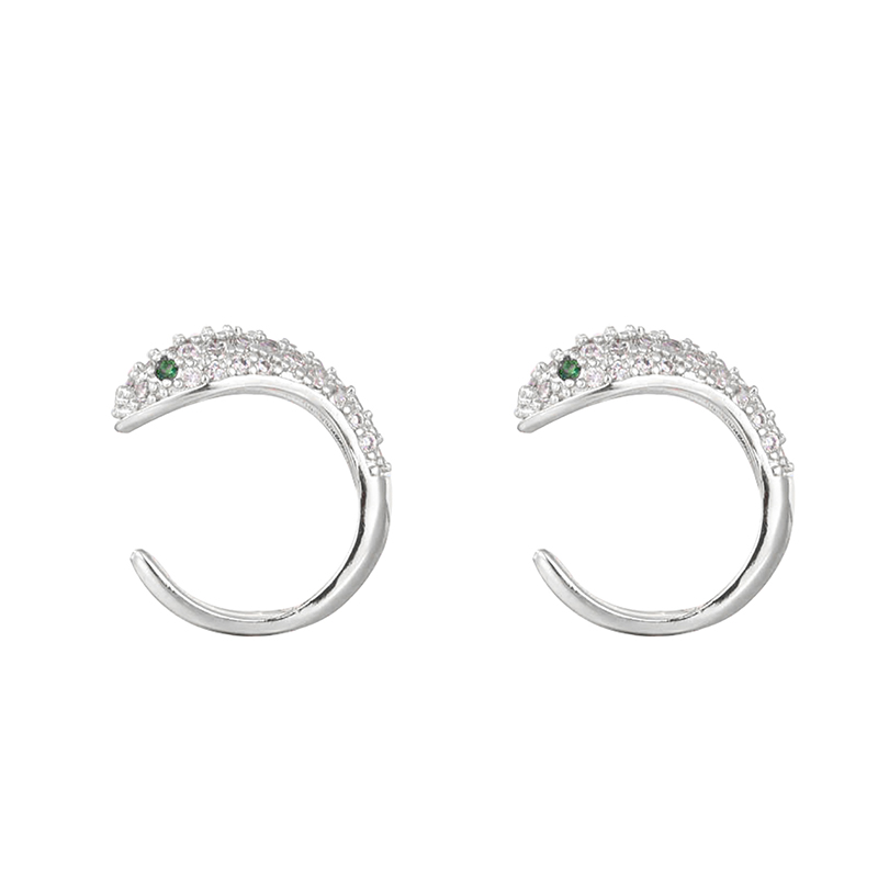 1 Pair Classic Style Snake Plating Inlay Copper Zircon White Gold Plated Gold Plated Ear Cuffs display picture 8
