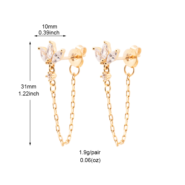 1 Pair Simple Style Butterfly Plating Inlay Copper Zircon White Gold Plated Gold Plated Ear Studs display picture 4