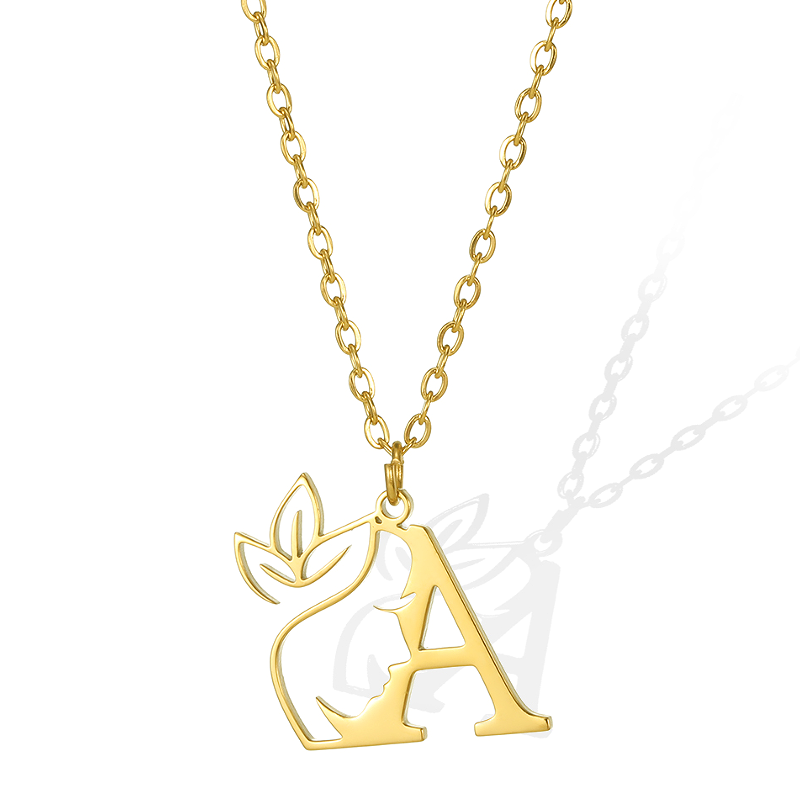 Simple Style Human Face Rabbit Stainless Steel 18k Gold Plated Pendant Necklace display picture 24