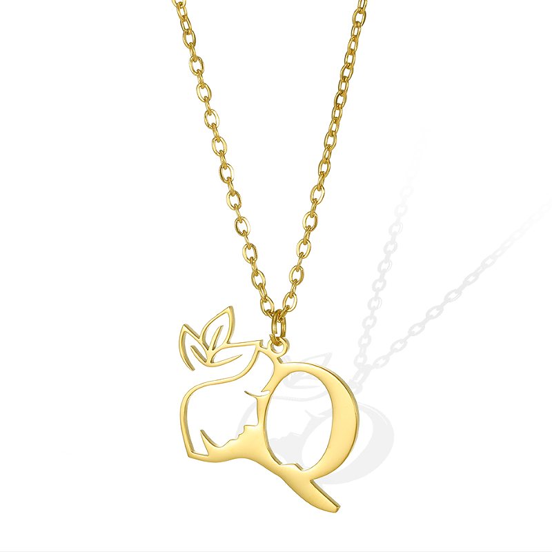 Simple Style Human Face Rabbit Stainless Steel 18k Gold Plated Pendant Necklace display picture 8