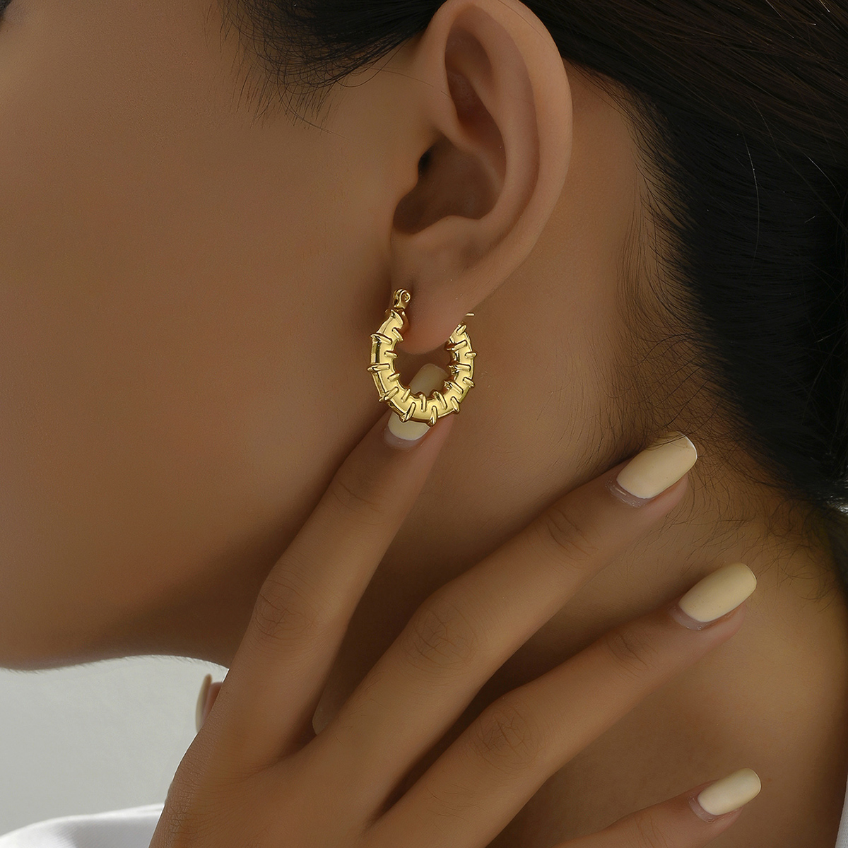 1 Pair IG Style Basic Commute Geometric Star Plating 201 Stainless Steel 18K Gold Plated Earrings display picture 5