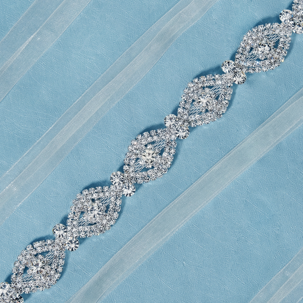 Elegante Dulce Color Sólido Tela Diamante De Imitación Mujeres Cinturones De Cadena display picture 9